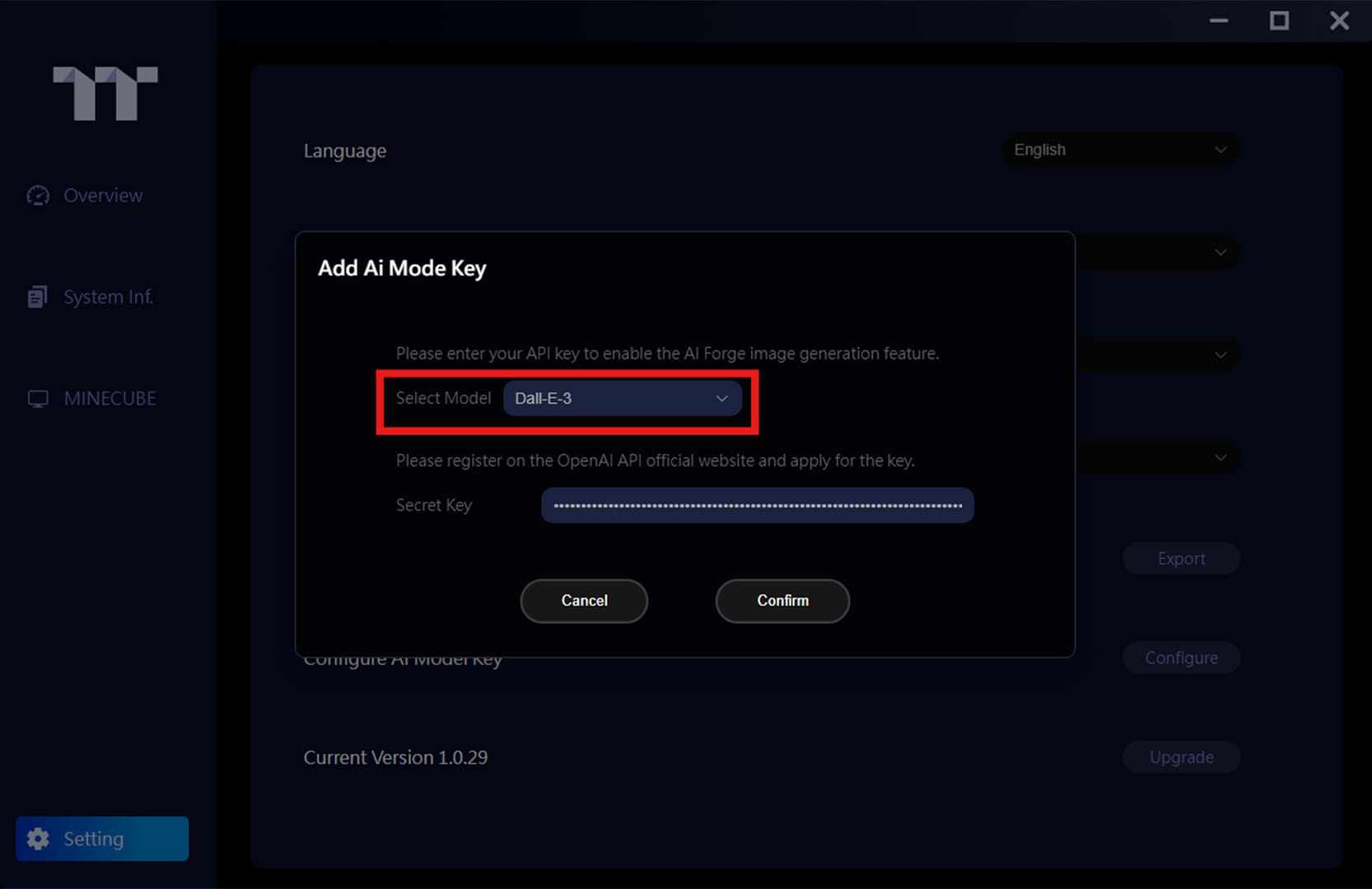 AI Forge interface example