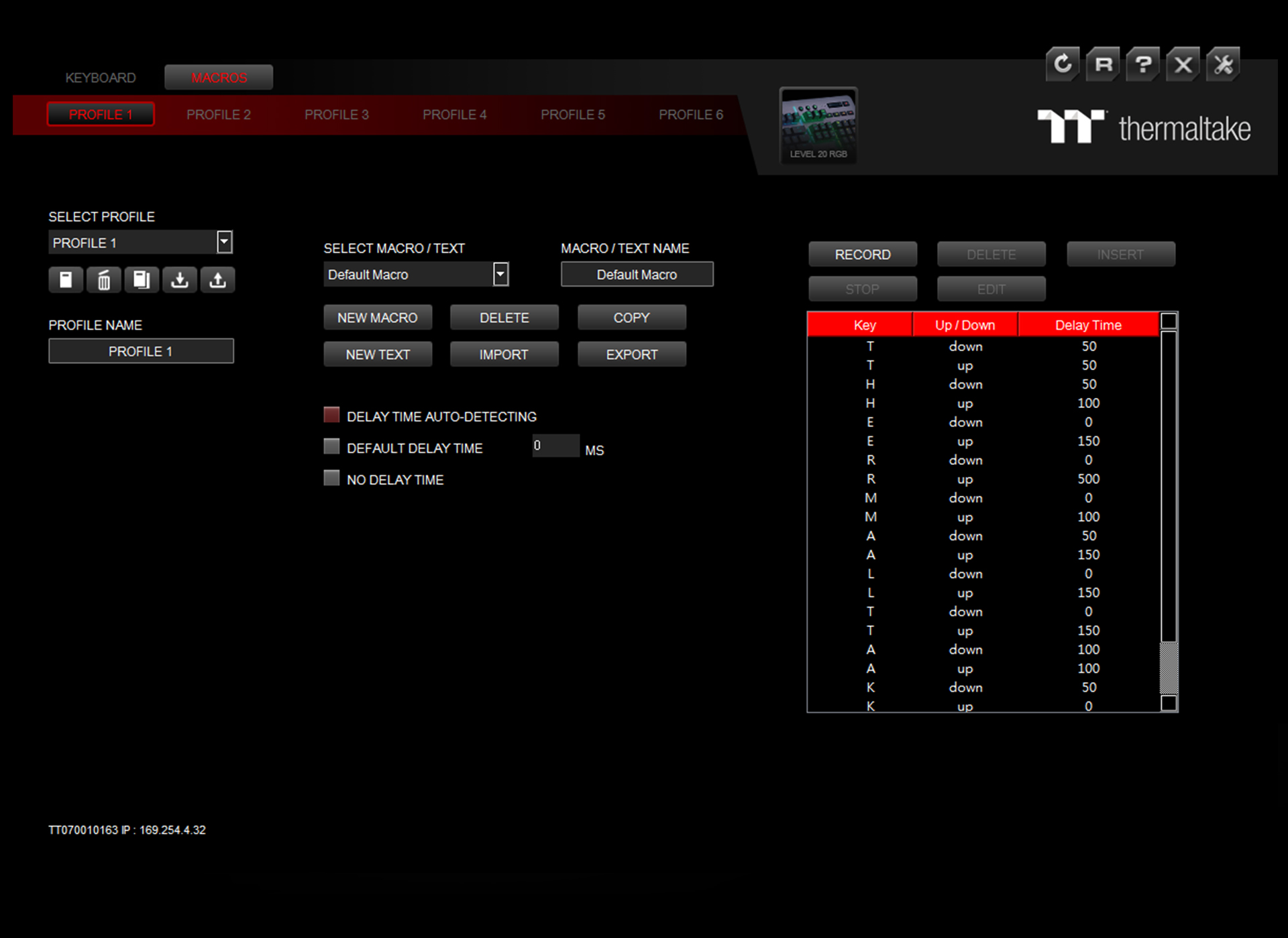 iTAKE Engine profile interface